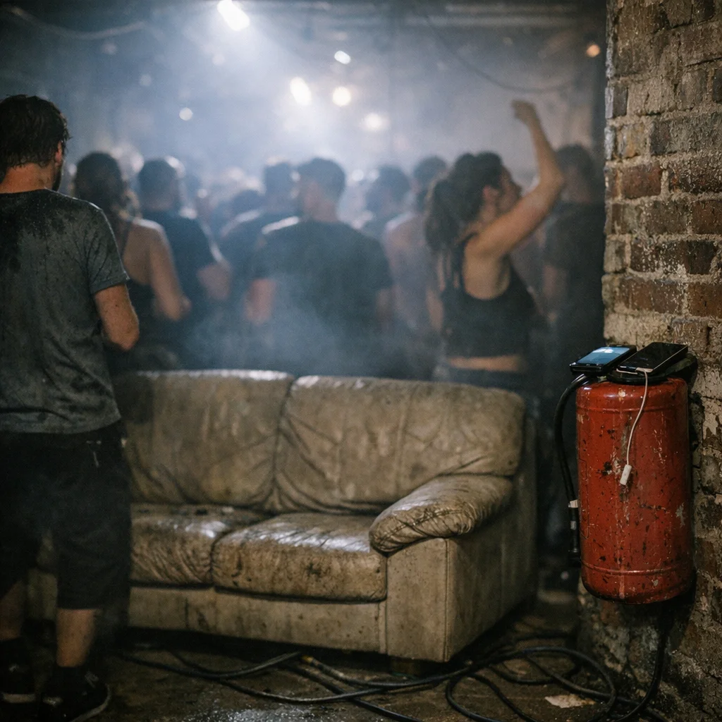 “MDMA Is for Consent,” Says Pop‑Up Rave While Blocking the Only Emergency Exit With a Sofa