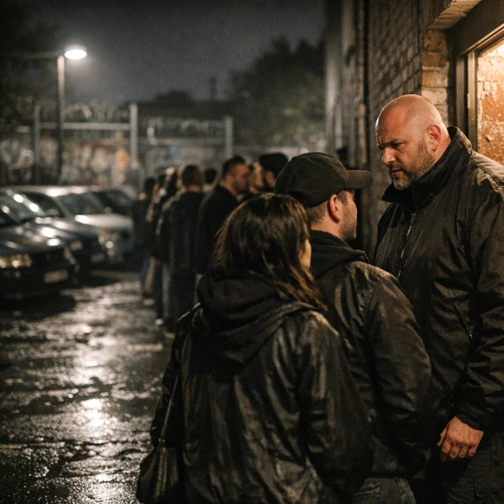 Since Friday, About Blank’s Bouncer Has Been Rejecting People Using a Used-Car Dealer Tone