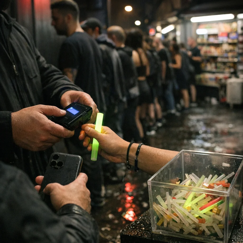 Glows for the Ledger: Wedding Nightlife's Free Glow-Stick That Tells on You to the Real Estate Scanner