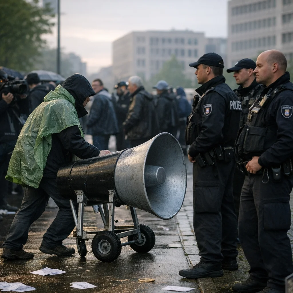Megaphone on Legs Demands a Permit