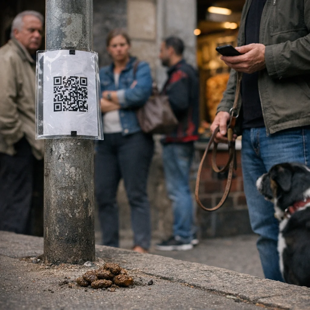 Dog Waste Fines, Paid in QR Shame
